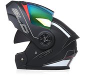 La Motocicleta Profesional Racing Flip Up Casco Material Modular Cascos Doble Lente Abs