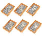 Paquete de 6 filtros compatibles con aspiradoras Karcher MV4, MV5, MV6, WD4, WD5 y WD6. Compatible con el filtro de hígado.