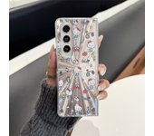 Sanrio Hello Kitty Dazzling Aurora Phone Case For Samsung Z Fold 6 5 4 3 5G z fold6 Laser Gradient Shockproof Protective Cover