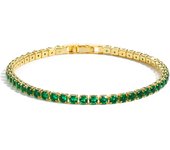 Colorful Crystal Tennis Bracelet for Women Waterproof Multicolor 3MM CZ Wedding Birthstone Hand Chain Jewelry Wholesale