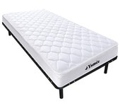Vente-unique - Pack somier de láminas + colchón de muelles WOLKENLOS de YSMÉE - 90x190 cm