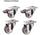 4Pcs Furniture Casters 360° Swivel Universal Heavy Soft Rubber Mute Wheel for Platform Trolley Chair Household Accessories
