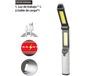 Multifunctional COB LED Flashlight Built-in Battery USB Rechargeable Work Light Magnetic Hanging Lamp With Warning Red Light