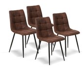 Furniture Style S.L. - Pack de 4 Sillas de Comedor Estilo Industrial Ivy con Tapizado Acolchado y Patas Metálicas