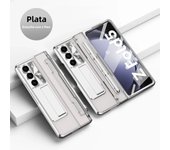 Plating Case with S Pen Holder for Samsung Galaxy Z Fold 5 4 3 Case Screen Protector Hinge Kickstand Cover for ZFold5 Fold43