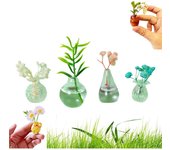 Mini jarrones magnéticos de cerámica para nevera, jarrones magnéticos para aire acondicionado, nevera, casa, plantas naturales, cocina, decoración de oficina (5 unidades, C)