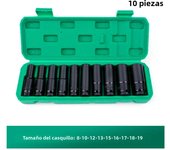 10pcs 1/2" Drive Metric Impact Socket Set Universal Socket Metric Drive Deep Socket Set Wrench for Air Pneumatic Repair Tools