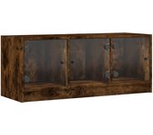 vidaXL Mueble de TV con puertas de vidrio 102x37x42 cm, Mueble de Salon, Mueble TV, Mueble TV salon, Mesa de TV, Mueble tele