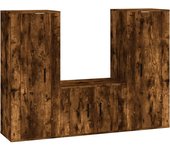 vidaXL Set de muebles para TV 3 piezas madera contrachapada, Mueble de Salon, Mueble TV, Mueble TV salon, Mesa de TV, Mueble tele