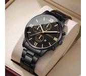 Luxury Mens Business Watches Fashion Roma Dial Men Quartz Watch Calendar Wristwatches for Man Clock Reloj Hombre（Without Box）