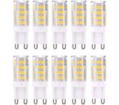 G9 LED light bulbs, warm white 3000K 5W G9 LED, pack of 10
