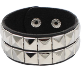 New Skull 2024 Punk Gothic Rock Chains Metal Stud Spikes Rivet Pu Leather Wristband Bangle Wide Cuff Bracelet Women Men Jewelry
