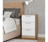 Mesita de noche Dyon 3 cajones 68x38x36 cm