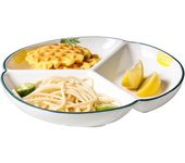 Plato llano para pasta, fruta y ensalada, plato dividido para dieta bariátrica, apto para microondas y lavavajillas, vajilla de porcelana (C, 8 pulgadas)