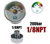 Manometer Pressure Gauge Mini Micro 25mm/1inch Gage Compressed Air Hand Pump Diving HPA Regulator M8*1 M10*1 1/8NPT 1/8BSPP