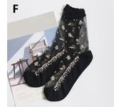 1 Pair Female Mesh Floral Ultra Thin Socks Summer Women Transparent Lace Silk Crystal Rose Flower Girls Elastic Mid-tube Socks