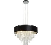 Araña contemporánea encanto acero cromo Telas 5 luces G9