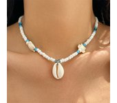 Ingemark Boho Summer Beach Colorful Seed Bead Chain Necklace for Women Kpop Starfish Conch Pendant Choker Y2K Holiday Jewelry