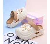 Women's Trendy Platform Clogs, Cartoon Animation Hollow Summer Beach Slide Shoes, Fashion Outdoor Garden Sandals