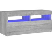 vidaXL Mueble de TV con luces LED 90x35x40 cm, Mueble de Salon, Mueble TV, Mueble TV salon, Mesa de TV, Mueble tele