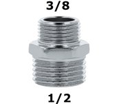 Conector Extensión de Manguera de Ducha Estándar Macho 1/2 a Macho 3/8,Racor Doble de Acero Inoxidable,cm,fespu