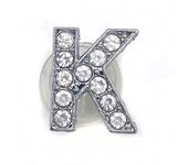 Diamond Shoe Charms Glitter Rhinestone Letter Silver Crystal Alphabet Shoe Decorations Jewelry Slider Bracelet Wristbands