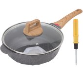 Sartén antiadherente apta para lavavajillas con mango a prueba de quemaduras de aleación de aluminio para cocina de inducción y estufa de gas