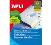 Apli pack 100 hojas etiquetas 105x74mm inkjet/láser/fotocopiadoras cantos rectos blanco