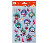 Apli Bolsa de Pegatinas Navideñas Bola Muñeco de Nieve - Adhesivo Permanente - Diseños Surtidos - Decorar Regalos y Tarjetas - Estimula Creatividad y Psicomotricidad Fina