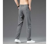 Summer Thin Ice Silk Casual Pants Solid Color for Men Stretch Loose Straight Leg Comfortable Casual Long Pants Classic Male