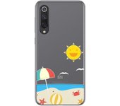 Tumundosmartphone Funda Gel Transparente para Xiaomi Mi 9 SE diseño Playa Dibujos
