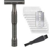 Reusable Safety Razor, Single Blade Razors for Men, with 10 Platinum Coated Double Edge Razor Blades, Beginner Friendly DE Razor
