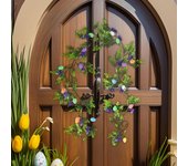 Artificial Easter Egg Garland Easter Flower Vines Garland Spring Wreath for Indoor Outdoor Home Spring Mantels Patio Porch