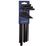 Juego Petaca 9 Llaves Acodadas Pavonadas Torx® Inviolables T10-T50 454-9-H Irimo