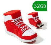 Memoria USB Pen Drive USB x32 GB Silicona Zapatilla Roja