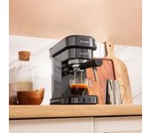 Cecotec Cafetera Express Cafelizzia 890 Dark. Espressos y Cappuccino, 1350 W, Sistema Thermoblock, 20 Bares