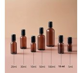 5/10/15/20/30/50/100ML Amber Roller Bottle Glass Refillable Essential Oil Perfume Bottles Roll on Vials Empty Sample Containers