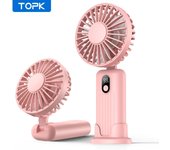 TOPK-Mini-ventilador de Mano para habitación, ventilador de escritorio USB, Personal, recargable, portátil, de refrigeración, plegable, Eléctrico, 5000mAh