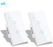 Tuya WiFi US Smart Switch Stair Switches Touch Sensor LED1/2/3Gang Lights Interruptor 2way Control Google Smart Home Glass Panel