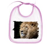 MERCHANDMANIA BABERO COLOR leon majestuoso salvaje selva savana feroz fiera baby bib