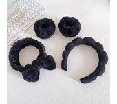 4PCS Stylish Washing Headband Set Wristbands Scrunchies Spa Bubble Headband for Washing Face Makeup Shower Skincare