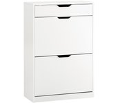 SoBuy Zapatero con 2 Solapas y 1 Cajon Organizador para Zapatos Blanco 60 x 30 x 90 cm FSR180-W ES