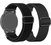 2Pack 18/20/mm Nylon Elastic Strap Braided Loop For Garmin Venu/forerunner245 Stretchy Wristband for Samsung Watch/Huawei Watch