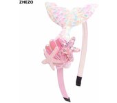 Cosplay Mermaid Headband For Girls Bling Seashell Starfish Birthday Party Hairband DIY Hair Accessories Boutique Gift