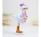 1 unidad de figura de tarta de cigüeña para bautizo, Figura de tarta para bautizo de niño y de niña, Decoración de hogar, Detalles originales para tartas e invitados, detalles bautizo, Regalantes.com