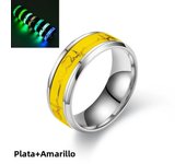 Glow In Dark Ring Luminous Fluorescent Stainless Steel Blue Yellow Light Love Heart Couples Finger Rings Jewelry Gift Anillo