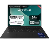 Portátil LG Gram 14ZD90T-G.AX78B Intel Core Ultra 7-255H/ 16GB/ 1TB SSD/ 14"/ Sin Sistema Operativo