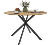 HOMCOM Mesa de Comedor Redonda para 4 Personas Mesa de Cocina Industrial con Estructura de Acero Ø120x75 cm