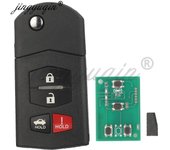 jingyuqin Flip Remote Car Key 315Mhz 4D63 Chip For Mazda 2 3 5 6 8 CX-7 CX-9 MX-5 BGBX1T478SKE125-01 CC43-67-5RYC Fob 3/4Buttons