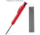 Solid Carpenter Pencil Built-in Pencil Sharpener Suitable for Woodworking Architect's Mechanical Pencil Deep Hole Marking Kit